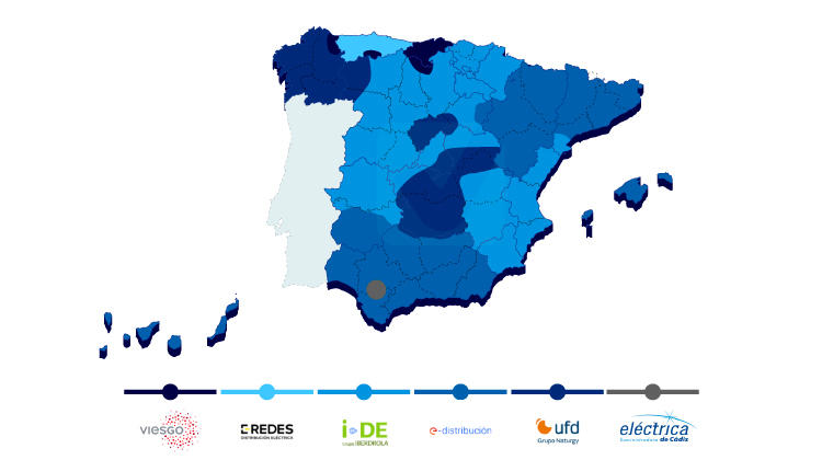 mapa distribución eléctrica